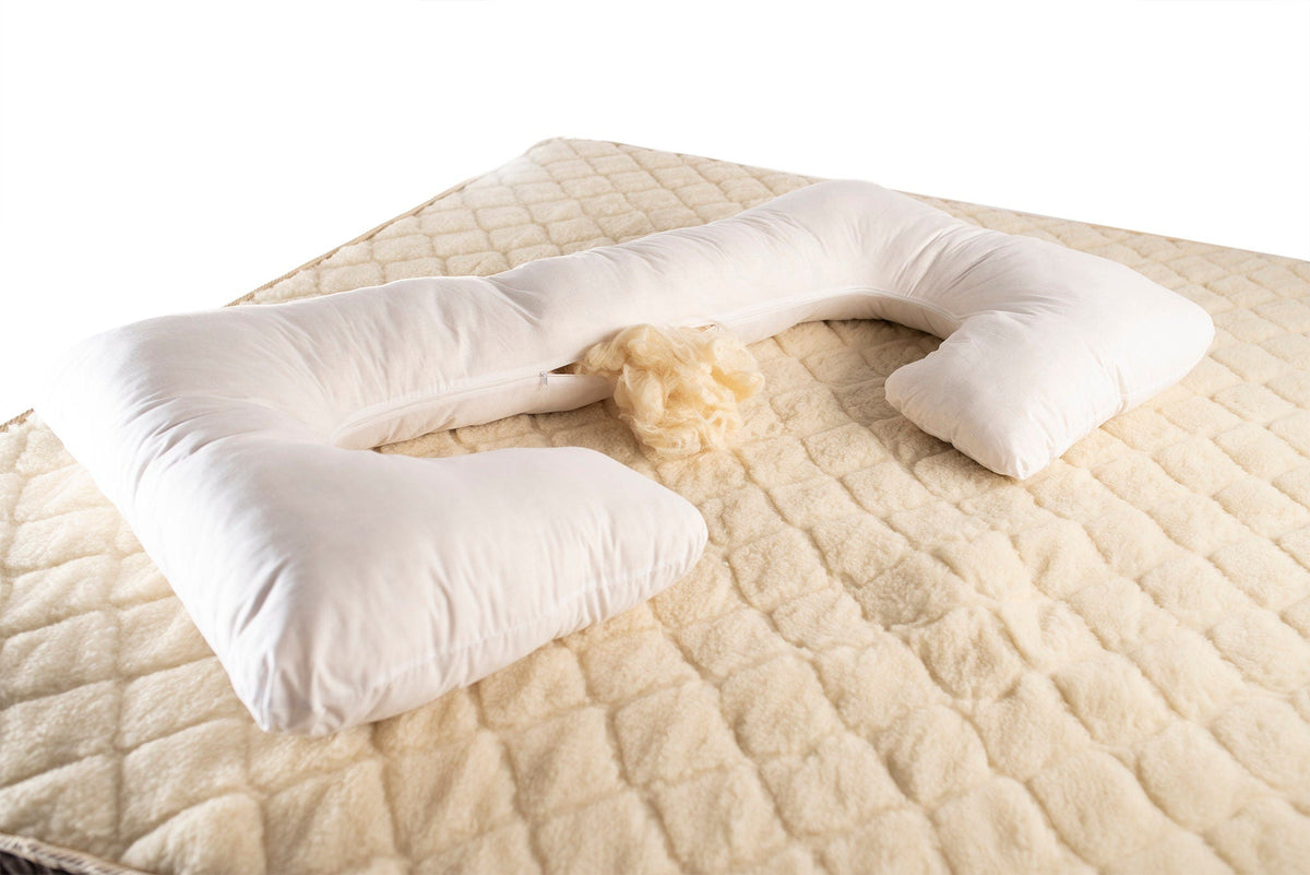 The woolland Organic Linen Pregnancy Pillow, C Shaped-3