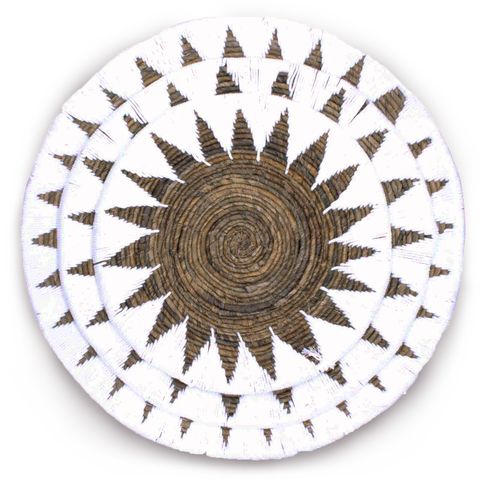 Set of Three Seagrass Bowls Wall Art - Cream - WhealySimple Home