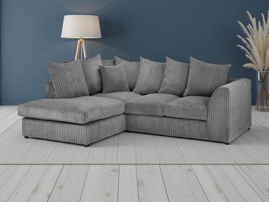 Harley Jumbo Sofa Grey Left Hand Facing Corner - furniture product photograph 1