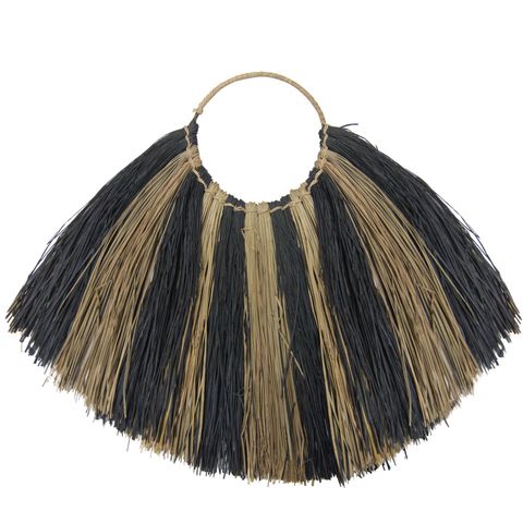 Large Seagrass Fan Wall Decor - Zebra - WhealySimple Home