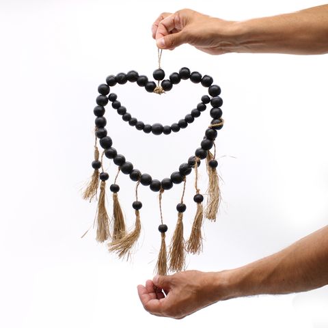 Large Bead Heart Mobil 33x23cm - WhealySimple Home
