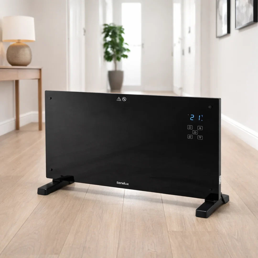 Black Glass Panel Heater with Wifi Controls-2