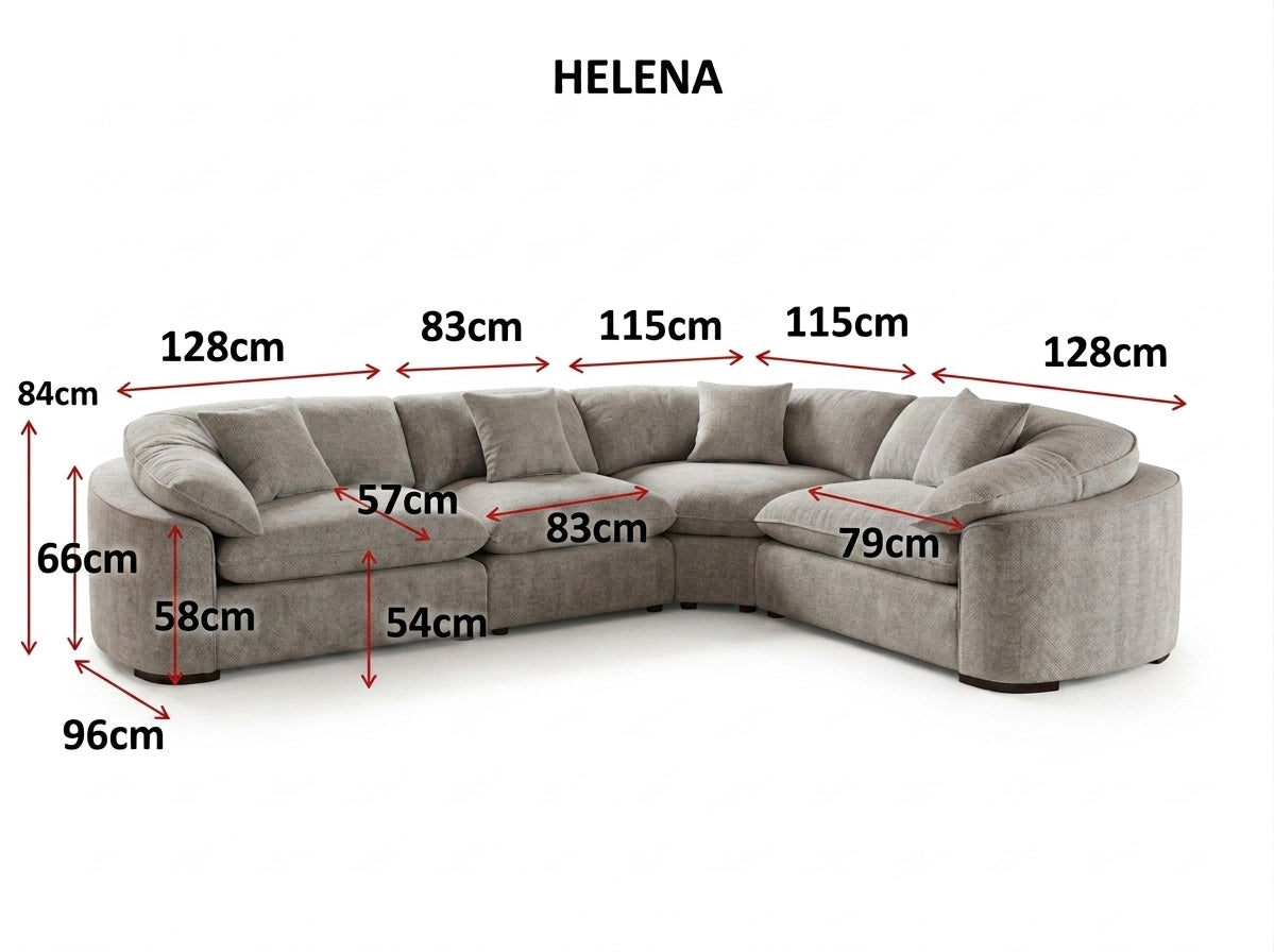 Helena Sofa Grey Large Corner - furniture product photograph 4