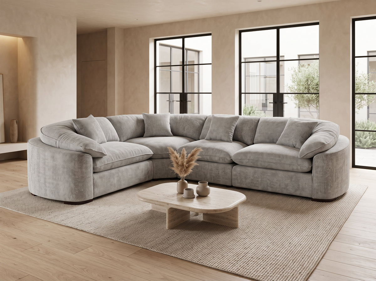 Helena Sofa Grey Large Corner - furniture product photograph 3