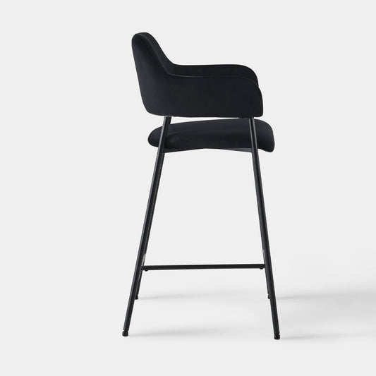 Lukka Velvet Bar Stool [65cm][Set of 2] - WhealySimple Home