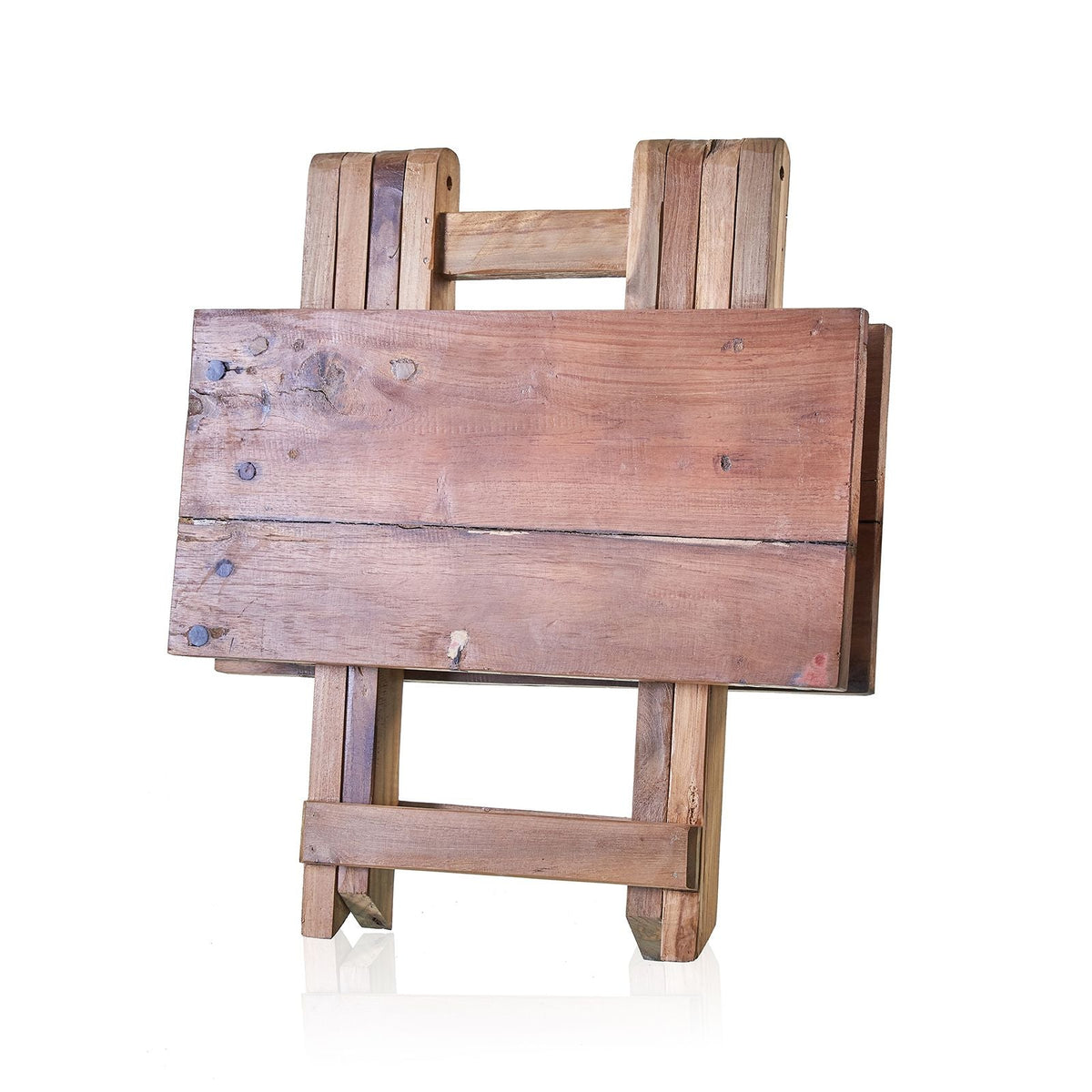 Recycled Teak Wood Square Folding Coffee Table 50x50x50cm - WhealySimple Home