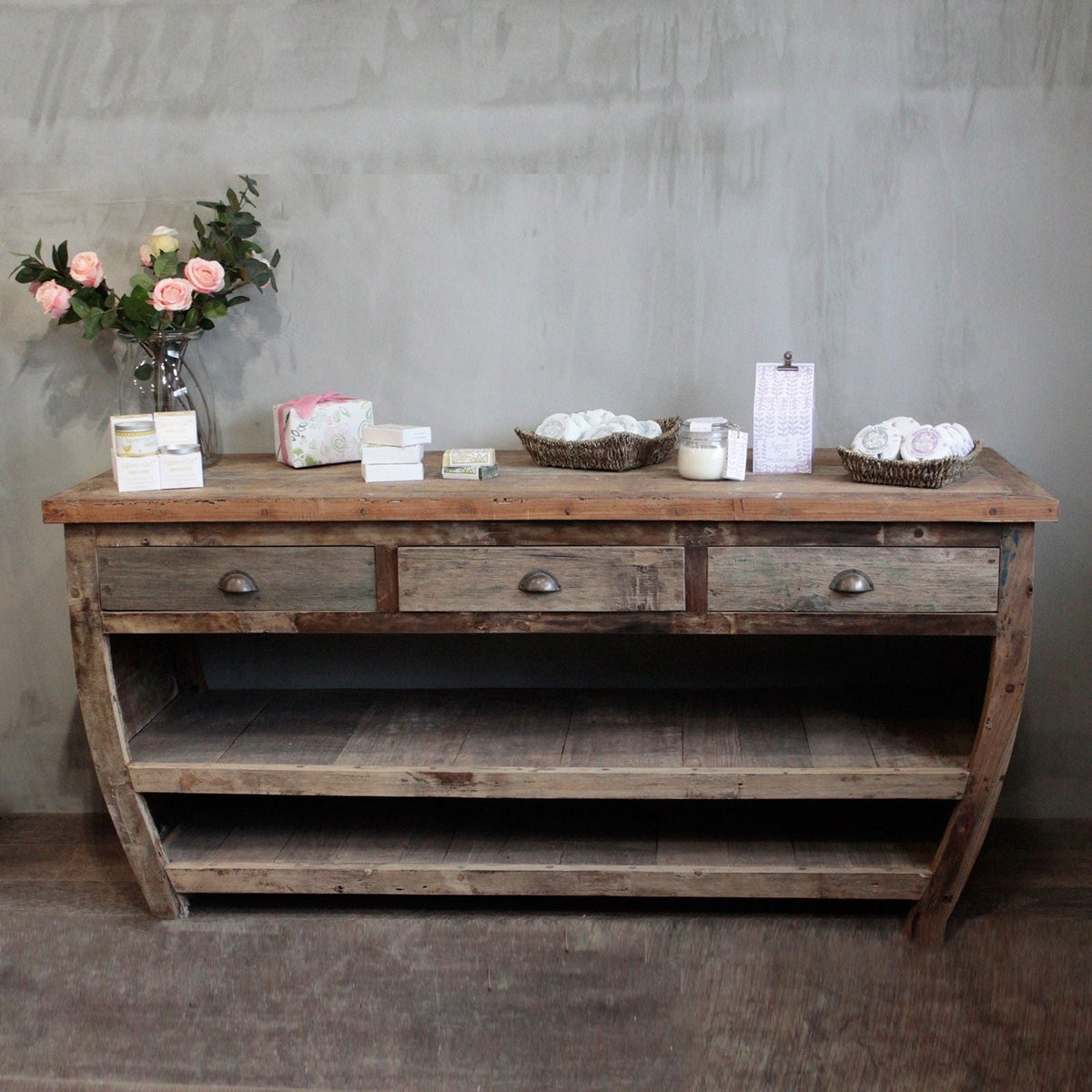 Recycled Teak Wood Centerpiece Table 180x60x80cm - WhealySimple Home