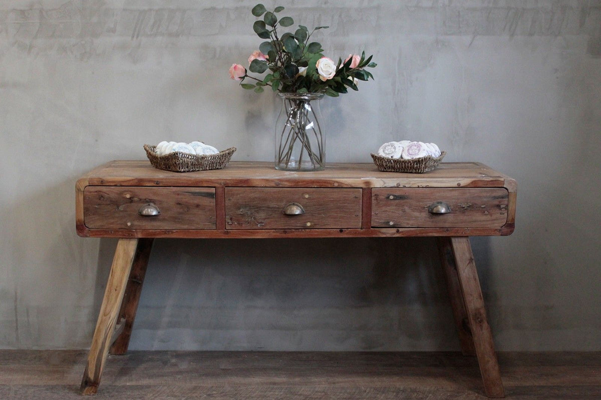 Recycled Teak Wood Console Table 150x50x80cm - WhealySimple Home