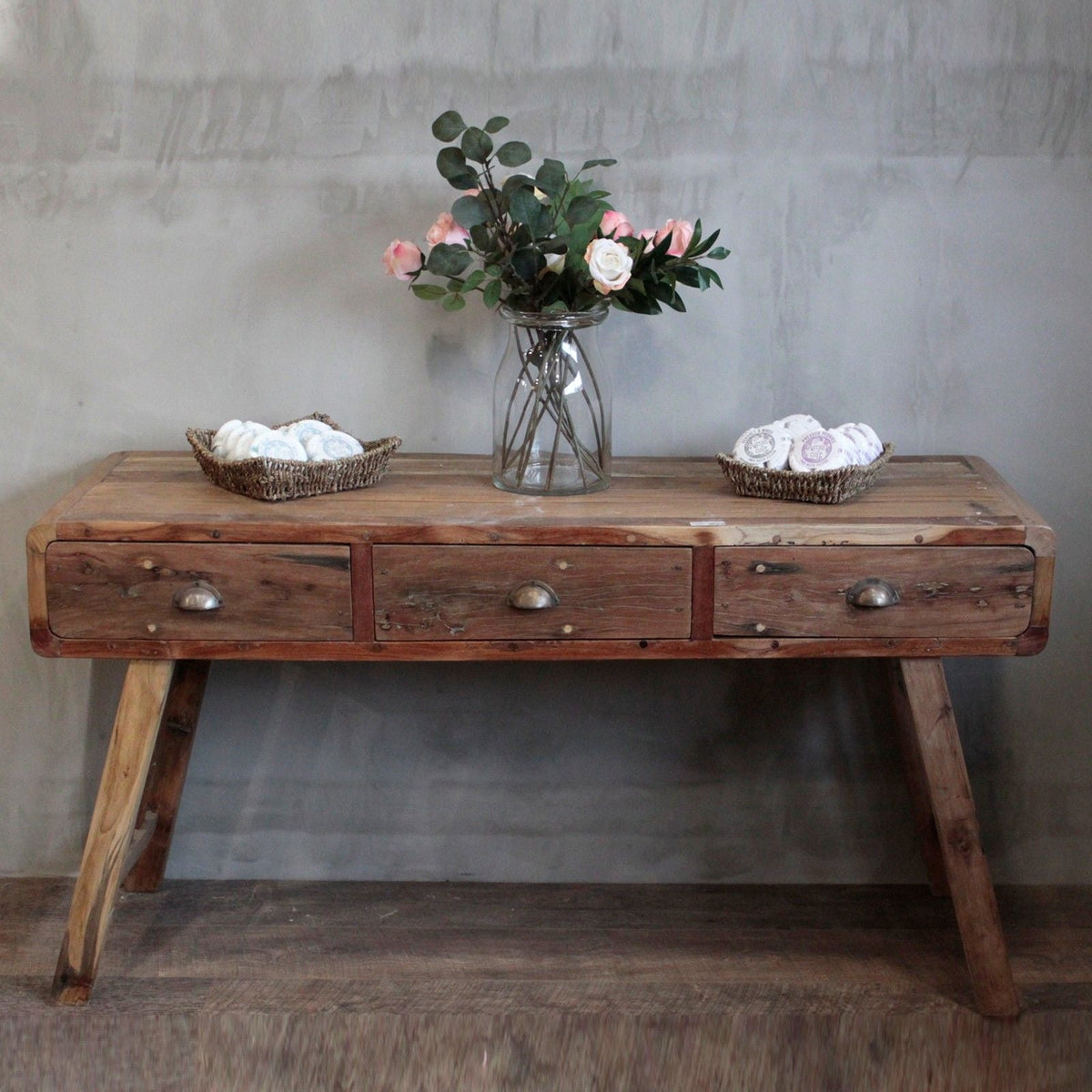 Recycled Teak Wood Console Table 150x50x80cm - WhealySimple Home