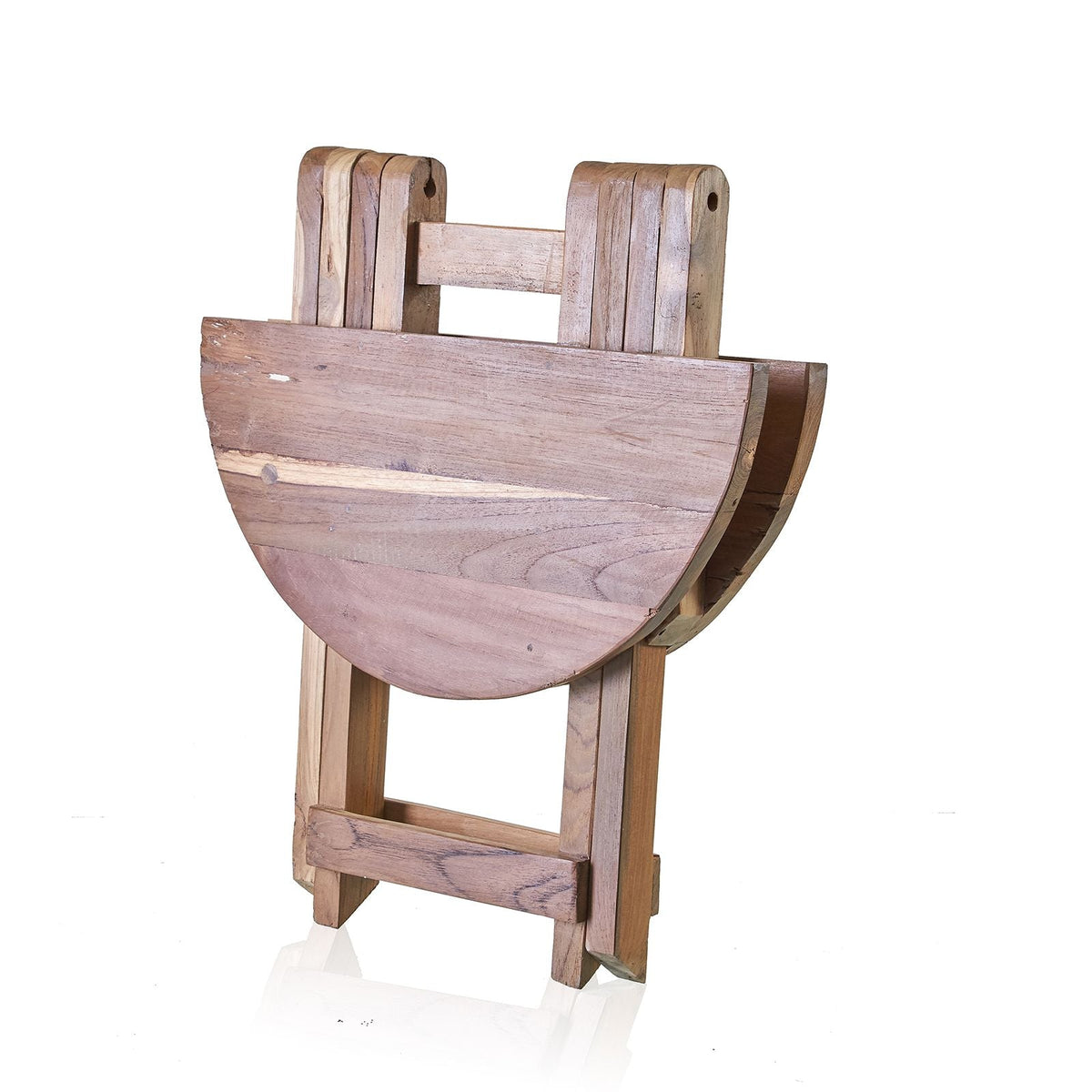 Recycled Teak Wood Round Folding Coffee Table 50x50cm - WhealySimple Home