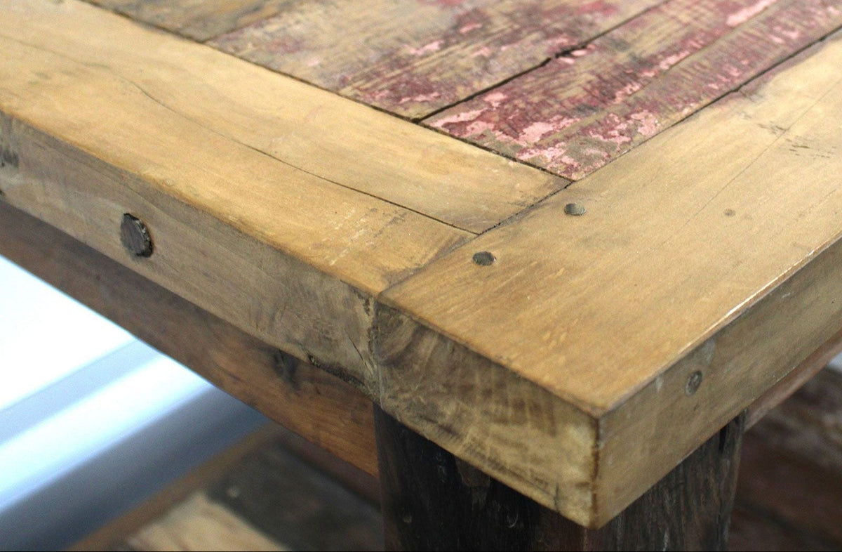 Recycled Teak Wood Dinning Table 180×80x80cm - WhealySimple Home