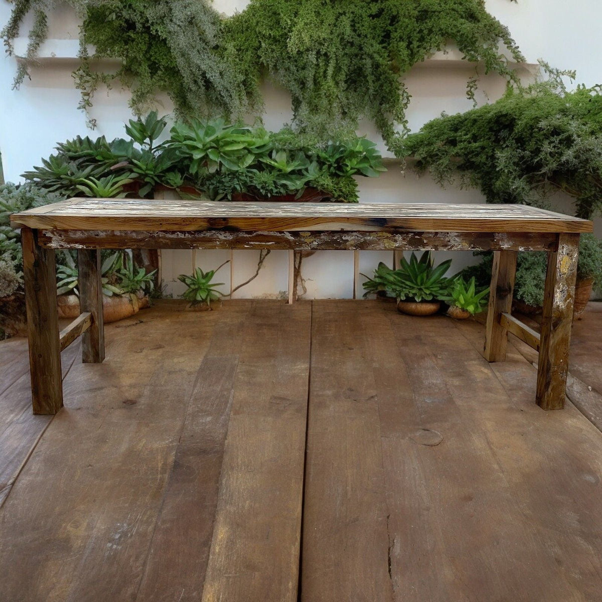 Recycled Teak Wood Dinning Table 180×80x80cm - WhealySimple Home