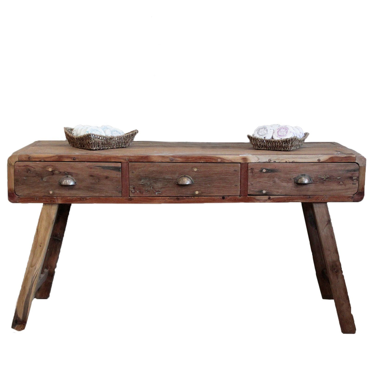 Recycled Teak Wood Console Table 150x50x80cm - WhealySimple Home