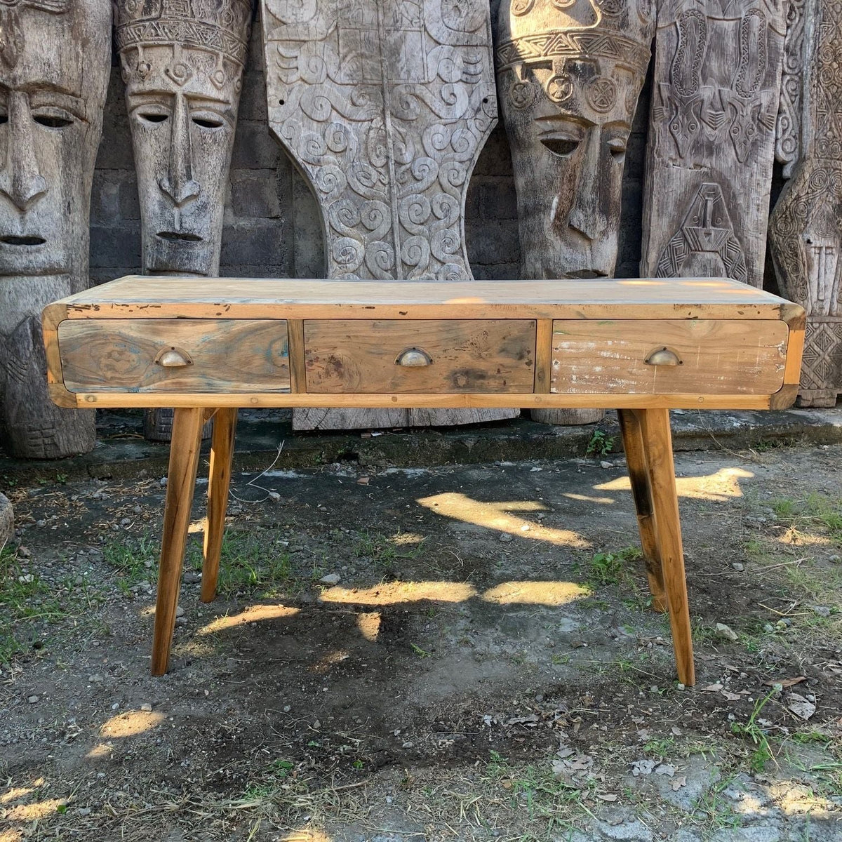 Recycled Teak Wood Console Table 150x50x80cm - WhealySimple Home