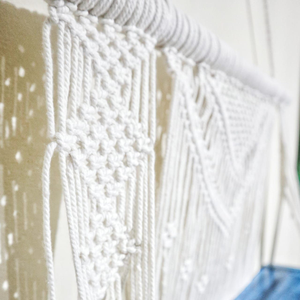 Natural Macrame Hanging Shelves - Blue - WhealySimple Home