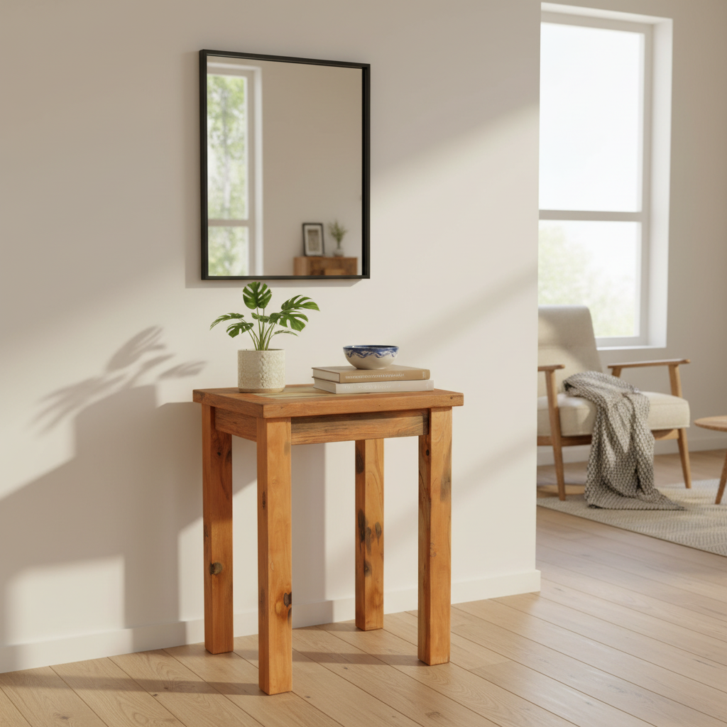 Recycled Teak Wood Tall Kitchen or Hallway Table 61×42×81cm - WhealySimple Home