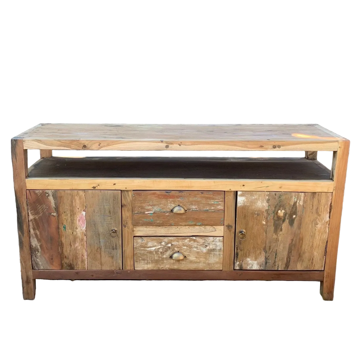 Recycled Teak Wood Large TV Stand 140x40x75cm - WhealySimple Home