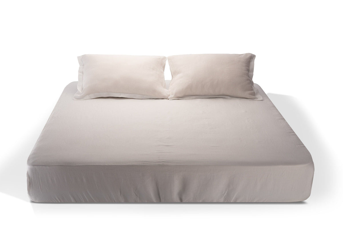 Natural Linen Fitted Sheet-0