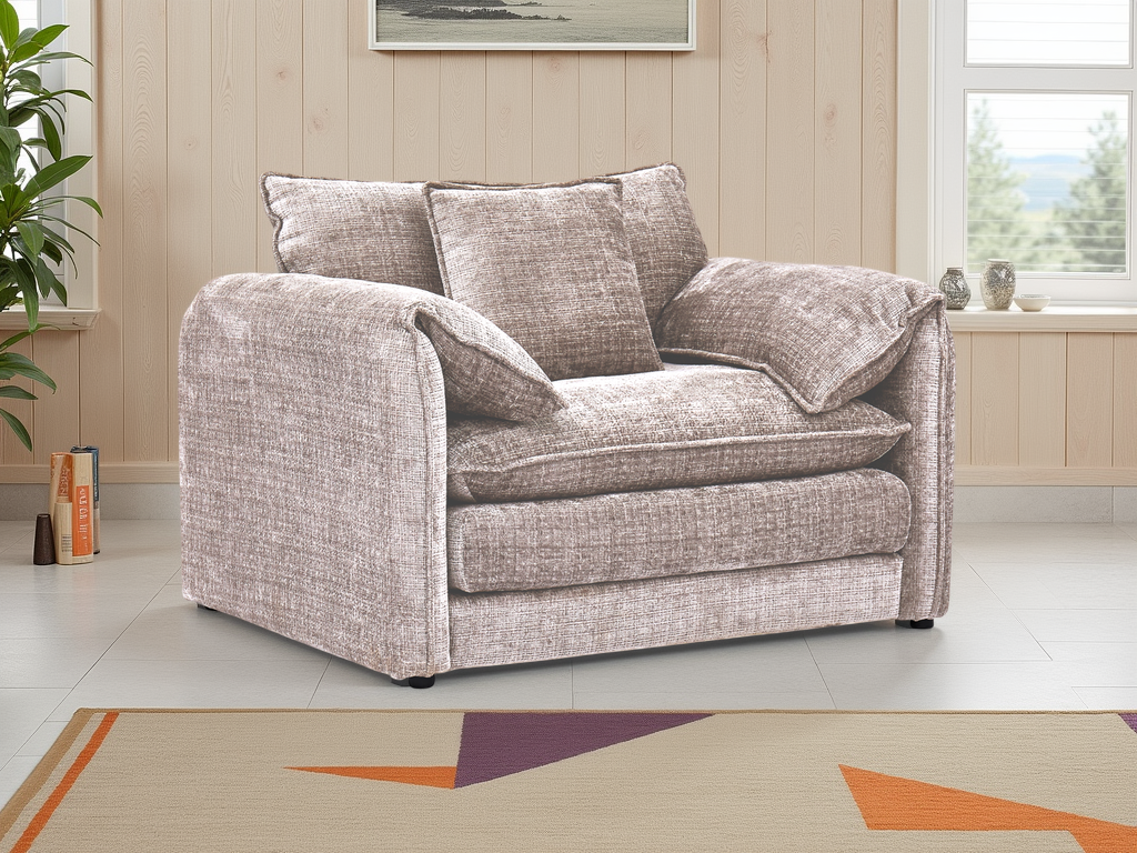 Solaya beige chenille armchair - product image 1